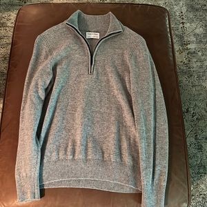 Gray Calvin Klein Zip Up Turtleneck Sweater